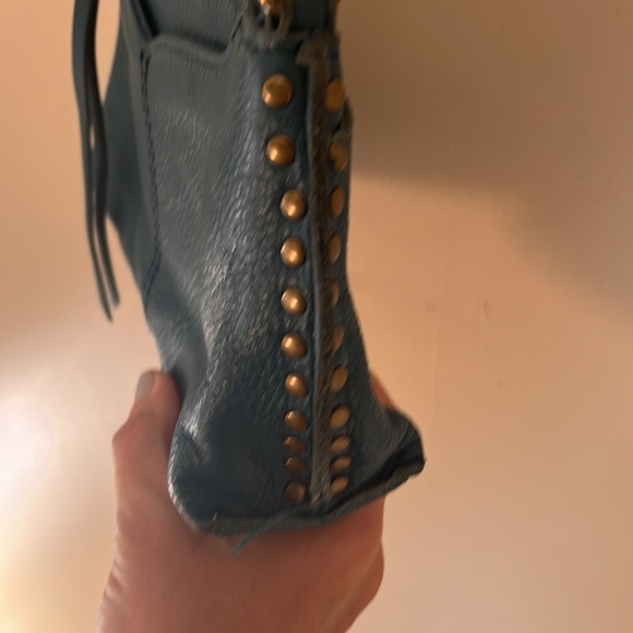 THE SAK Silverlake Teal Leather Studded Convertible Crossbody Bag - Picture 5 of 12